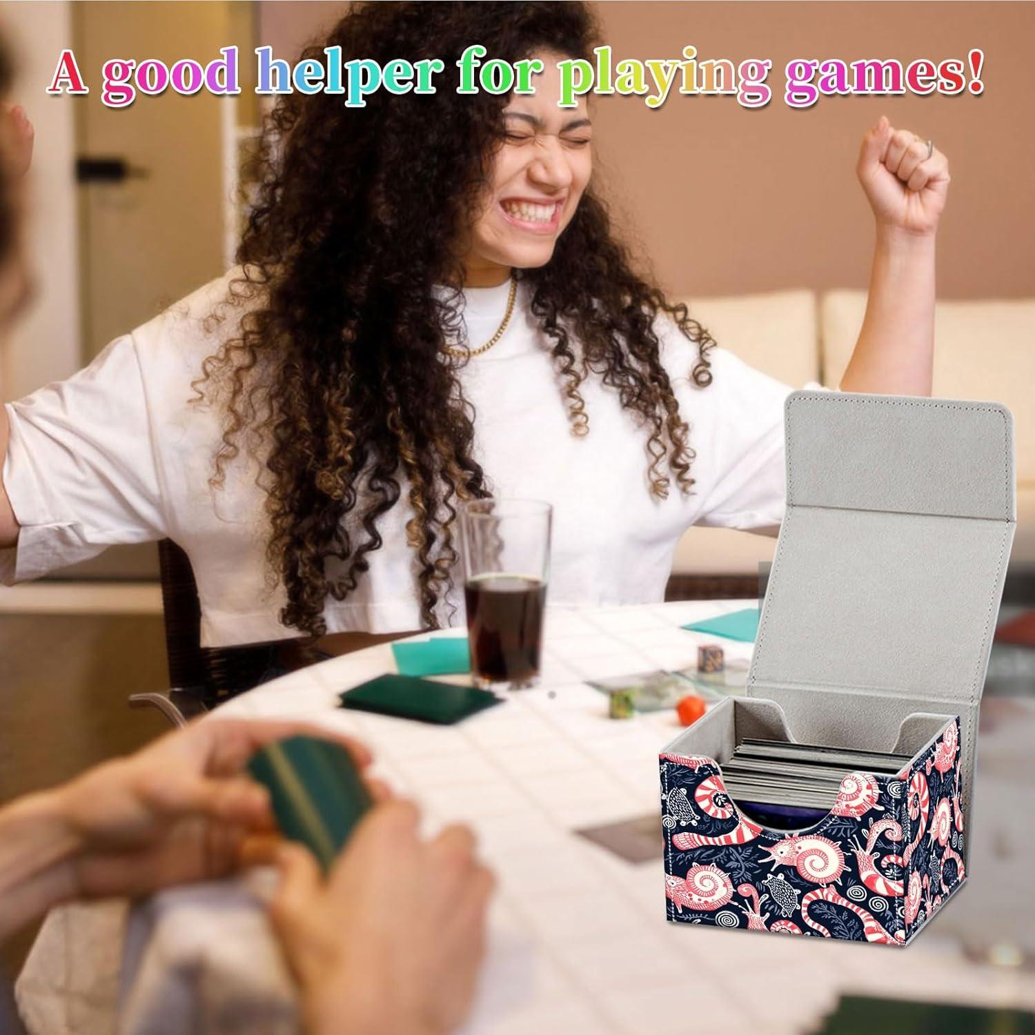 Caja de Barajas Qindaiwen Rosa para 100 Cartas TCG y MTG