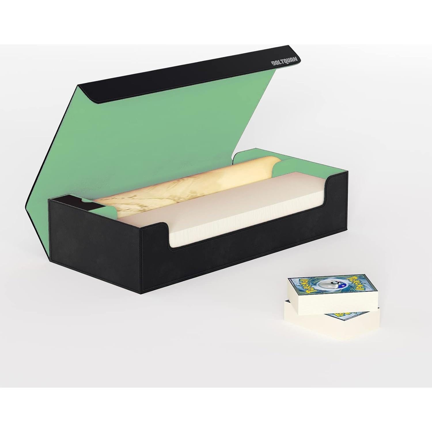 Caja de Almacenamiento de Cartas Boltquan - 550+ Cartas - Negro-Verde