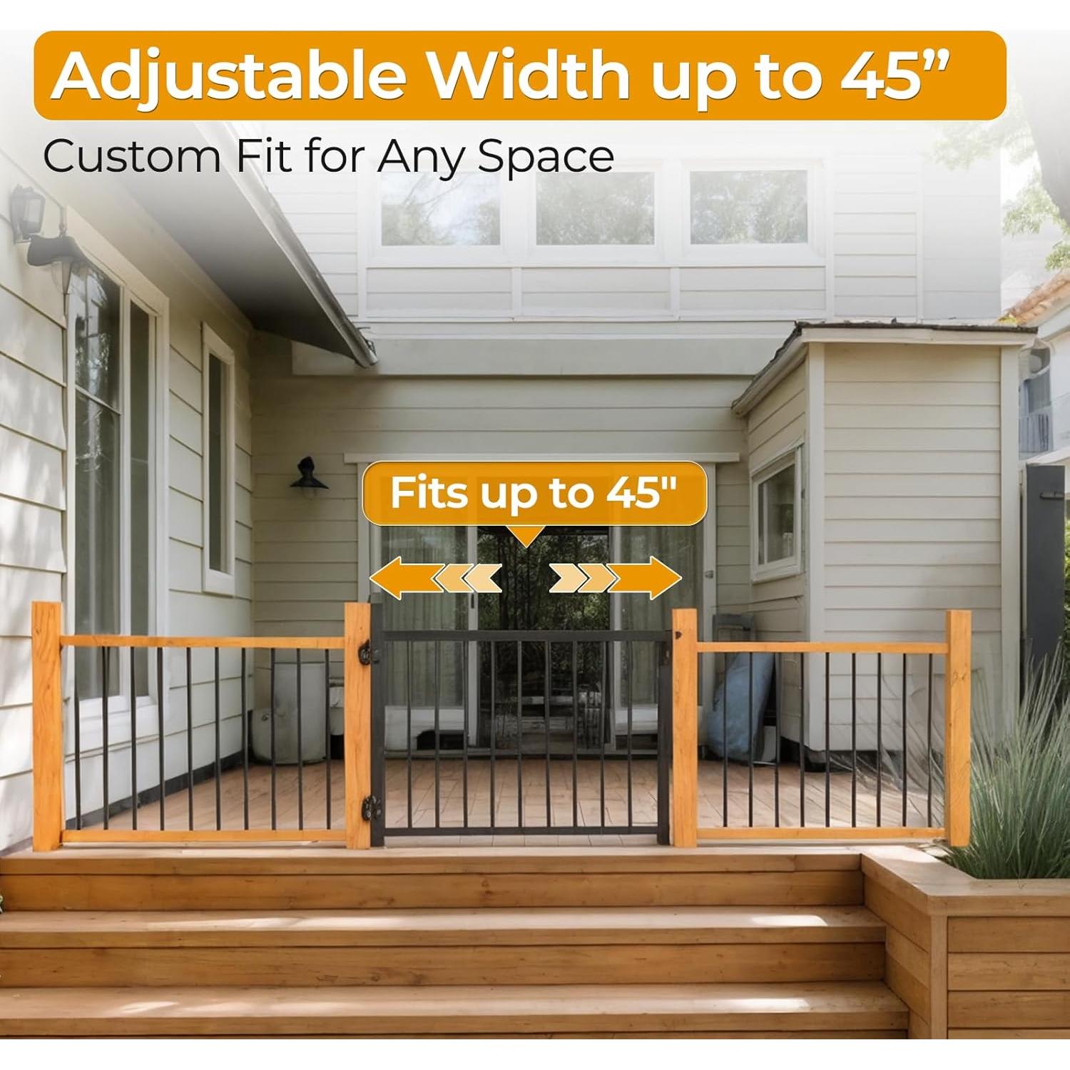 Puerta de Aluminio Ajustable Solviro 91.4x114.3 cm Negra