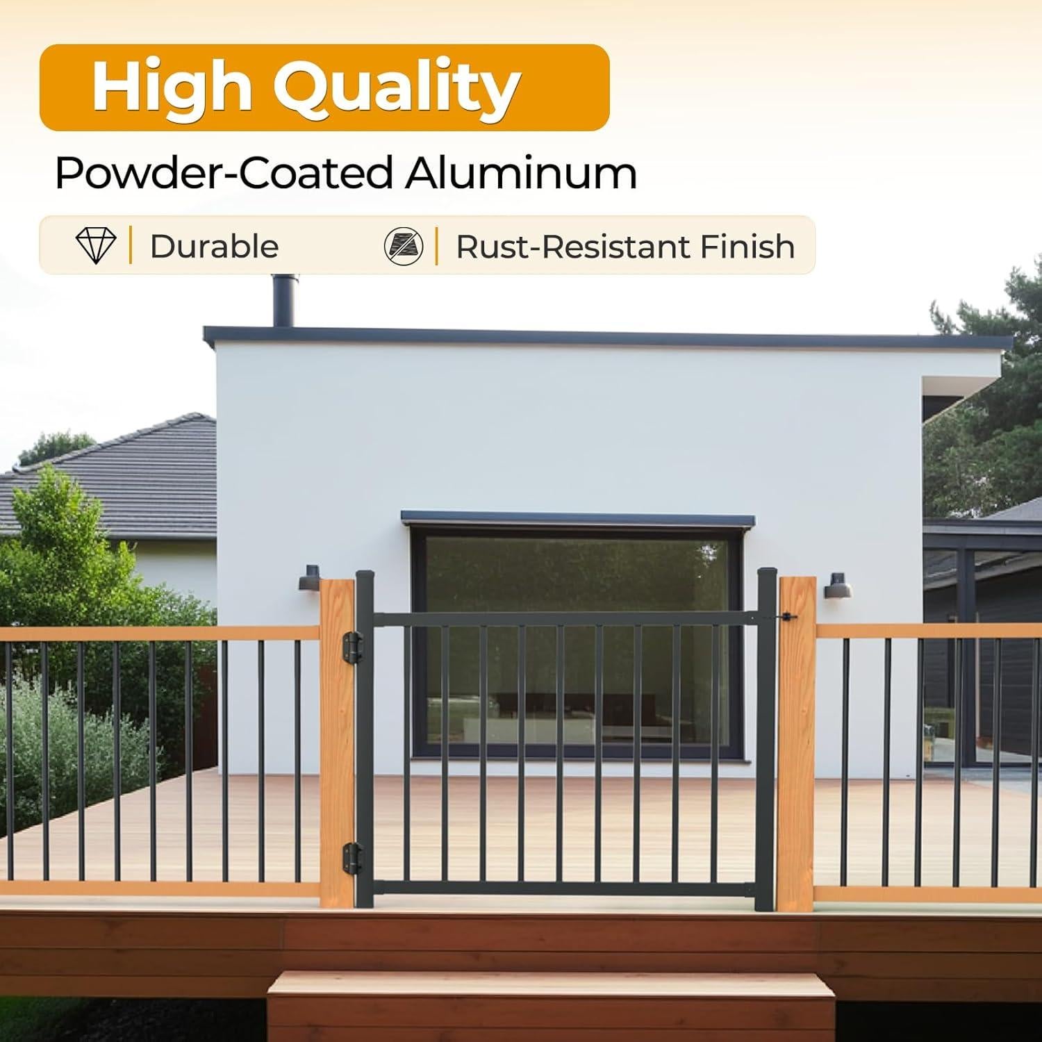 Puerta de Aluminio Ajustable Solviro 91.4x114.3 cm Negra