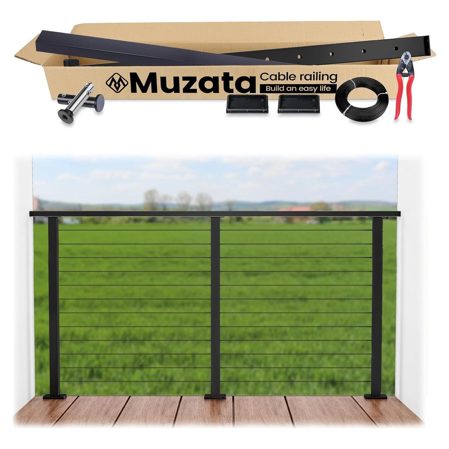 Kit Completo de Barandilla de Cable Muzata RCS2 42" Negro