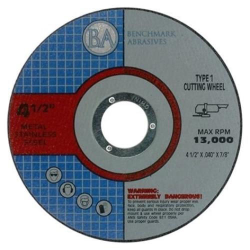 Ruedas de Corte Benchmark Abrasives 4.5" Óxido de Aluminio - 50 Unidades