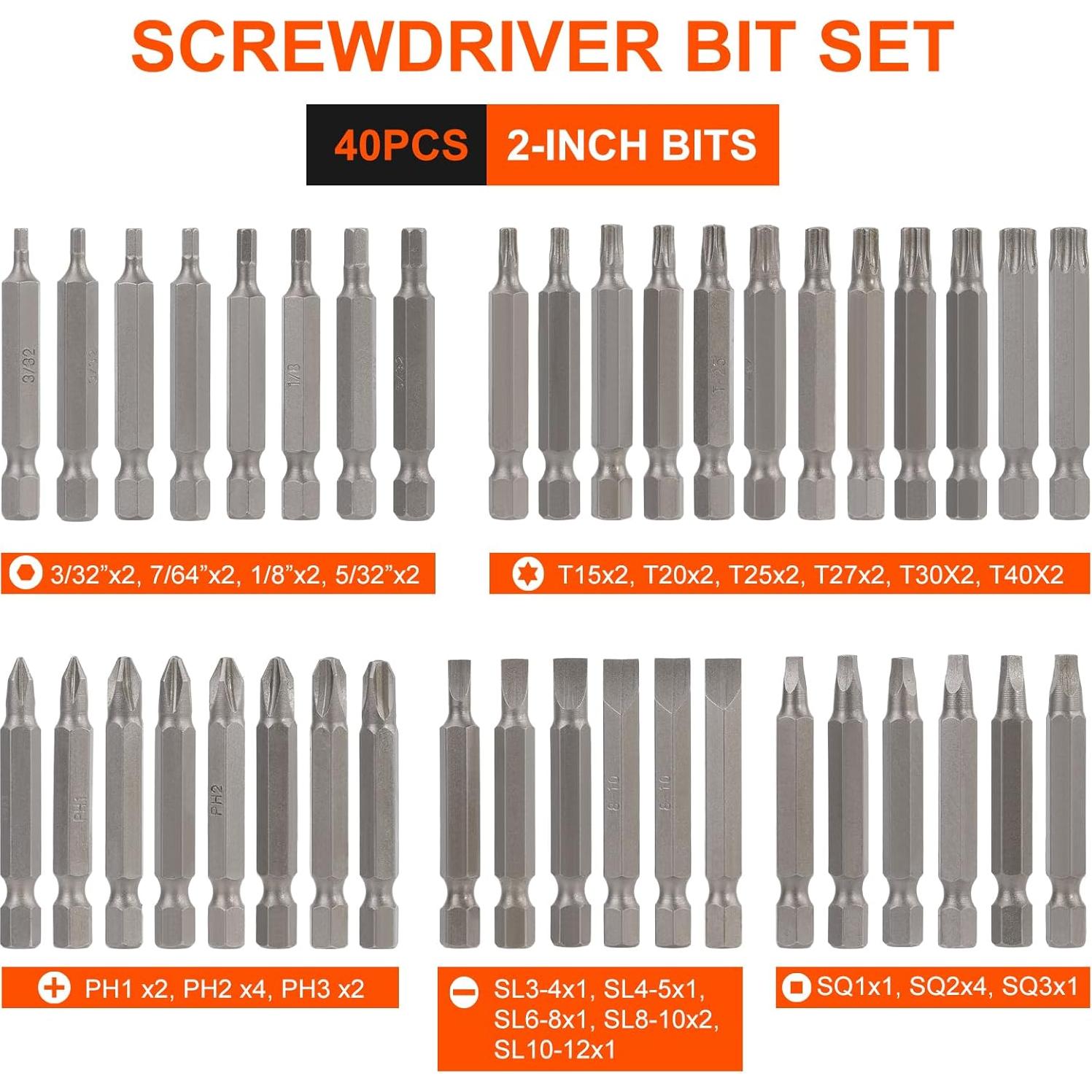 Juego de 200 Piezas de Brocas y Puntas COMOWARE HSS/CR-V