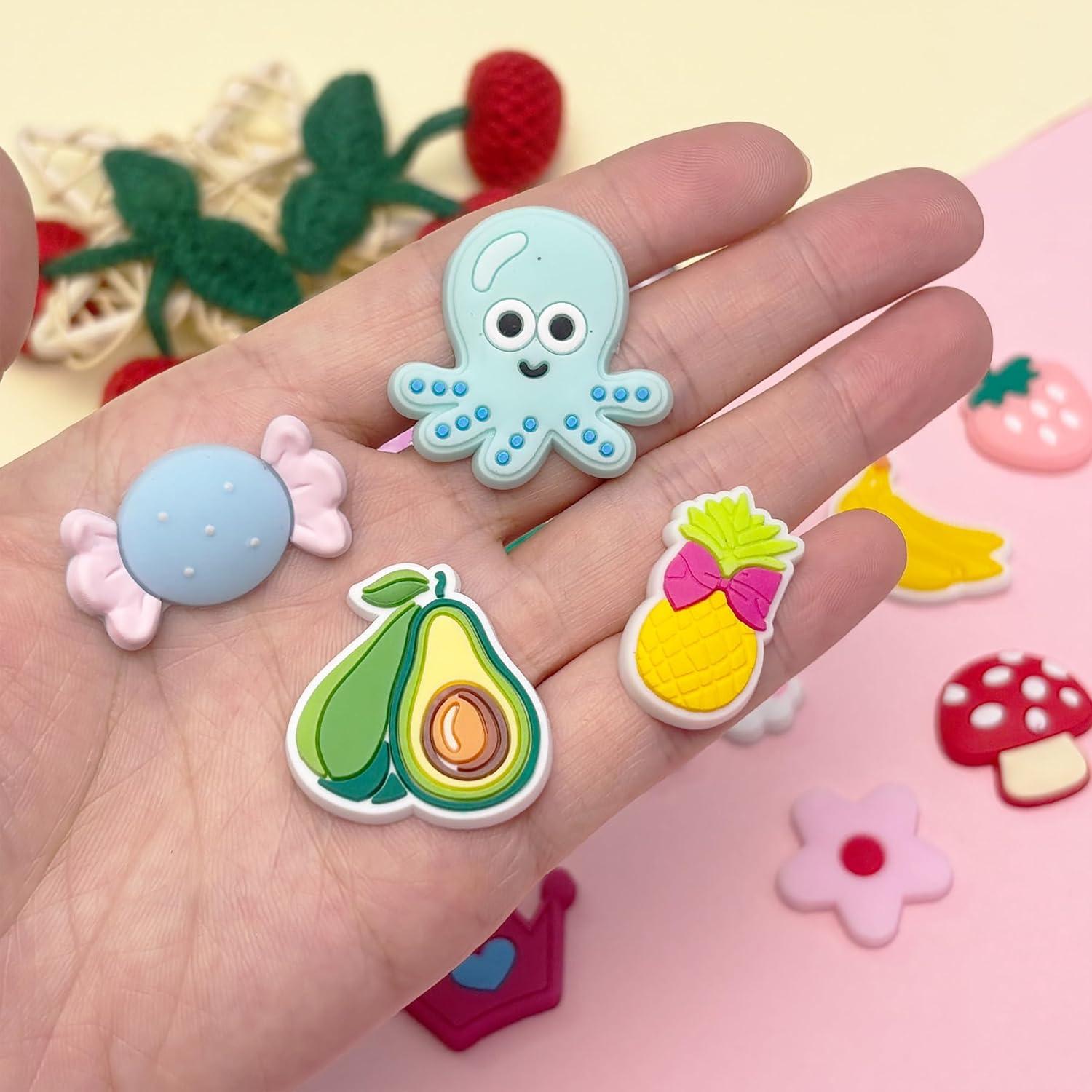 Encantos de Zapato Arrebolli Cereza de Tela 20 Piezas PVC