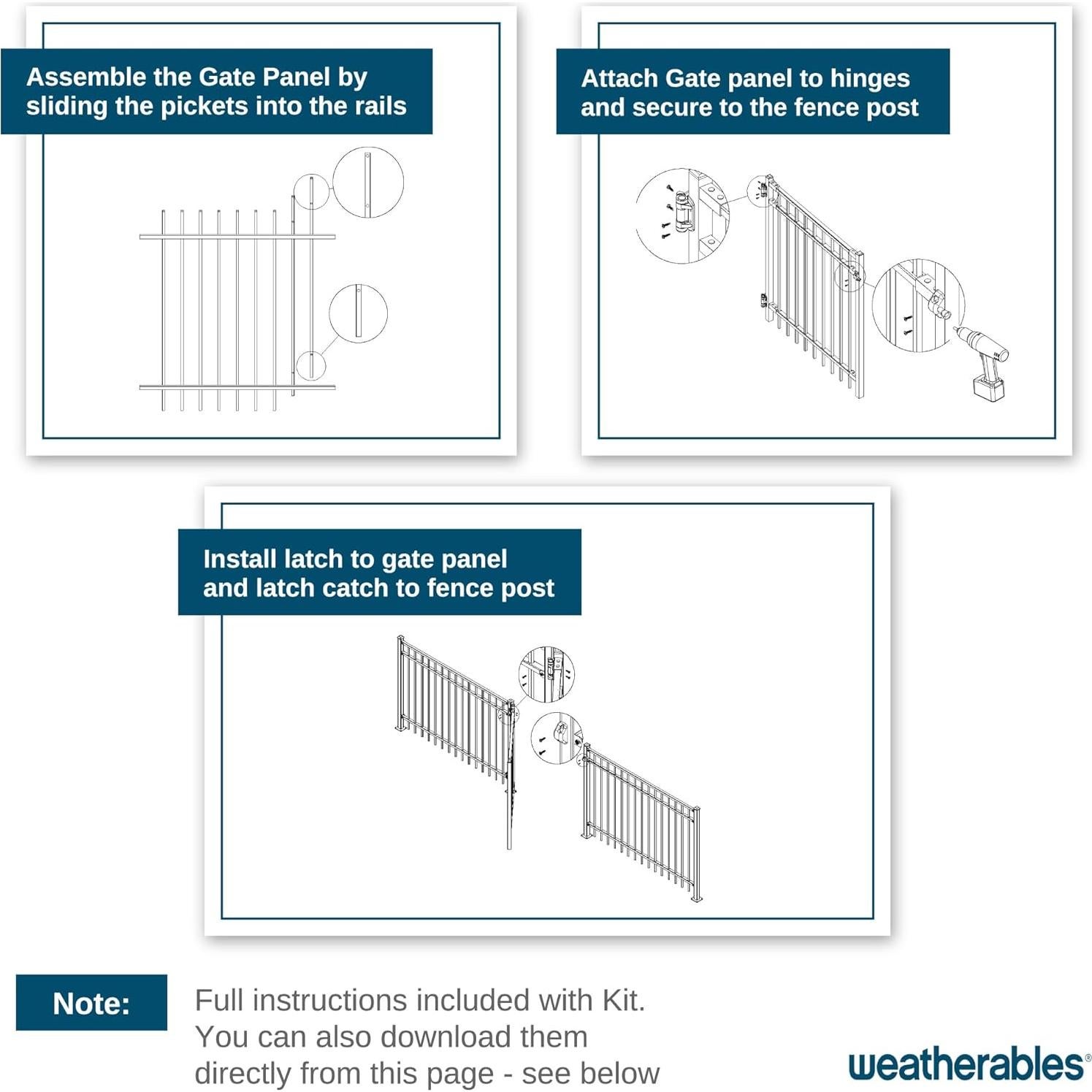 Kit de Puerta de Aluminio Weatherables Livingston 1.22m