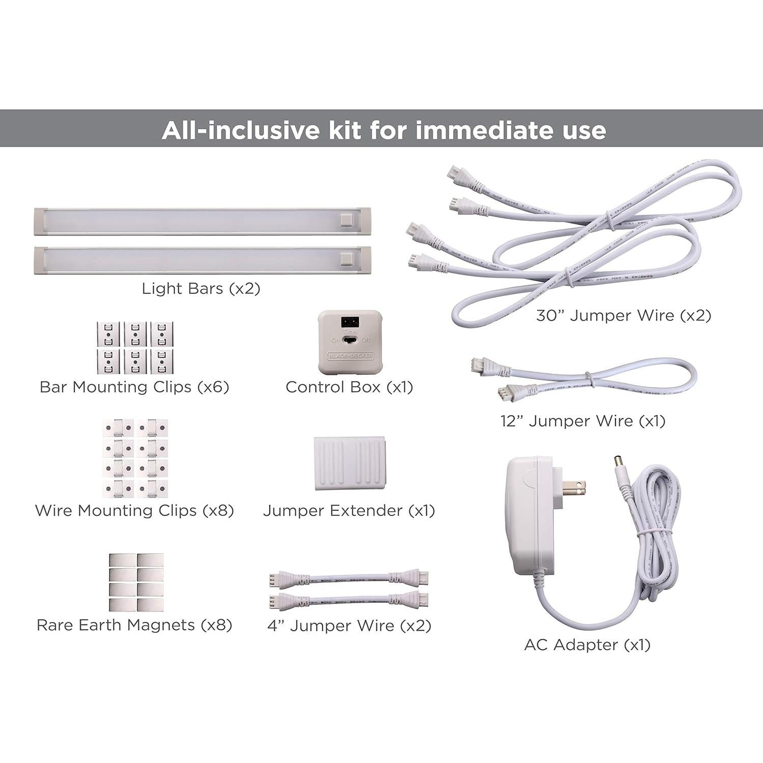 Kit de Iluminación LED Bajo Mueble PureOptics, 2 Barras 30.48cm