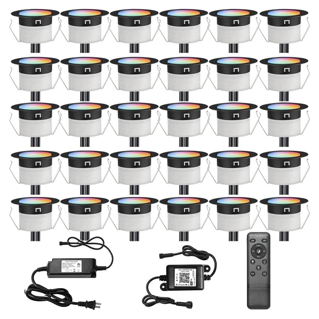 Kit de Luces LED Sumaote D31, 30 Piezas RGBW WiFi IP67