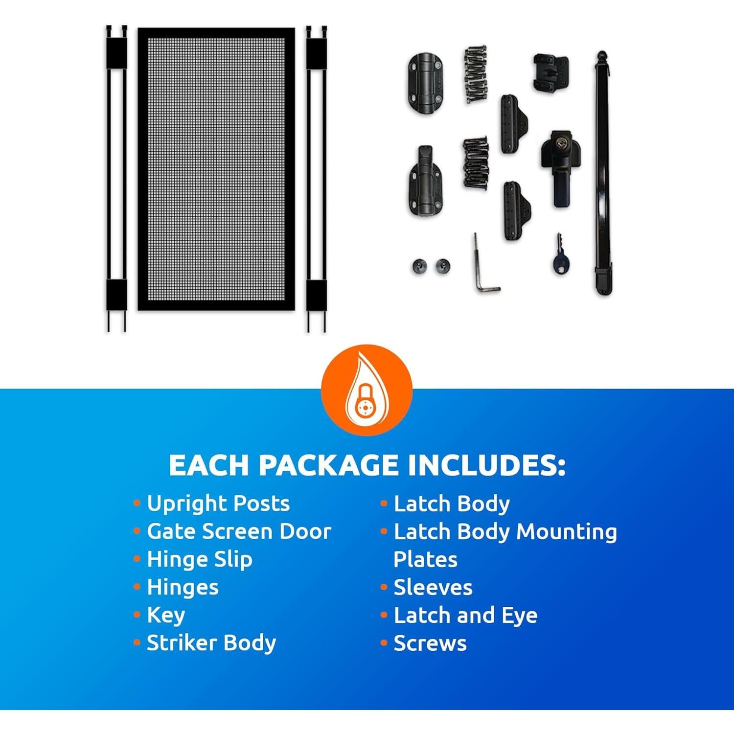 Puerta de Cierre Automático Life Saver Pool Fence DIY Negra