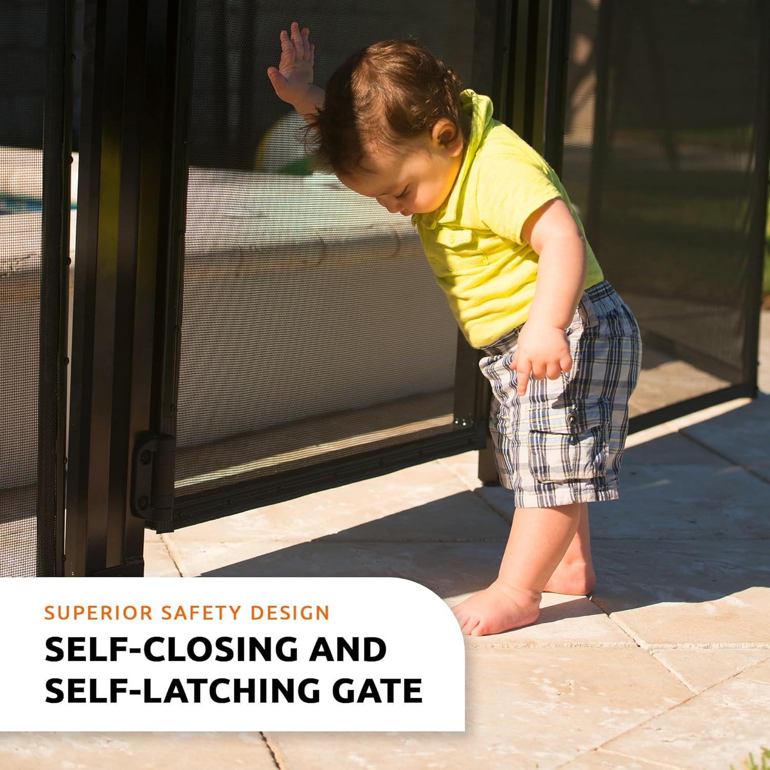 Puerta de Cierre Automático Life Saver Pool Fence DIY Negra