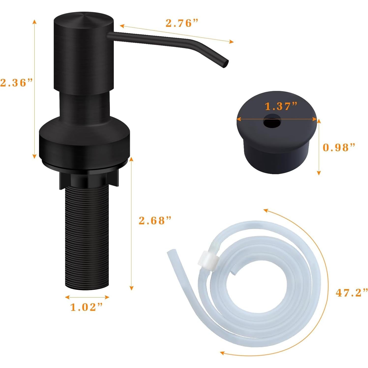 Dispensador de Jabón Izolor para Fregadero Negro con Tubo 119cm