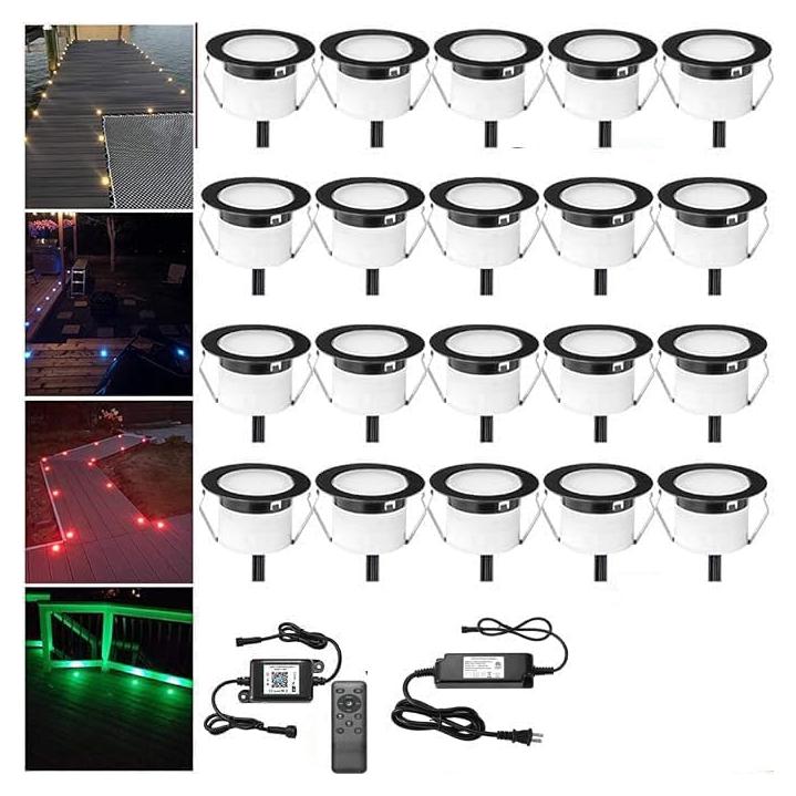FVTLED Kit de 20 Luces LED RGBW WiFi 12V para Jardín y Escalera