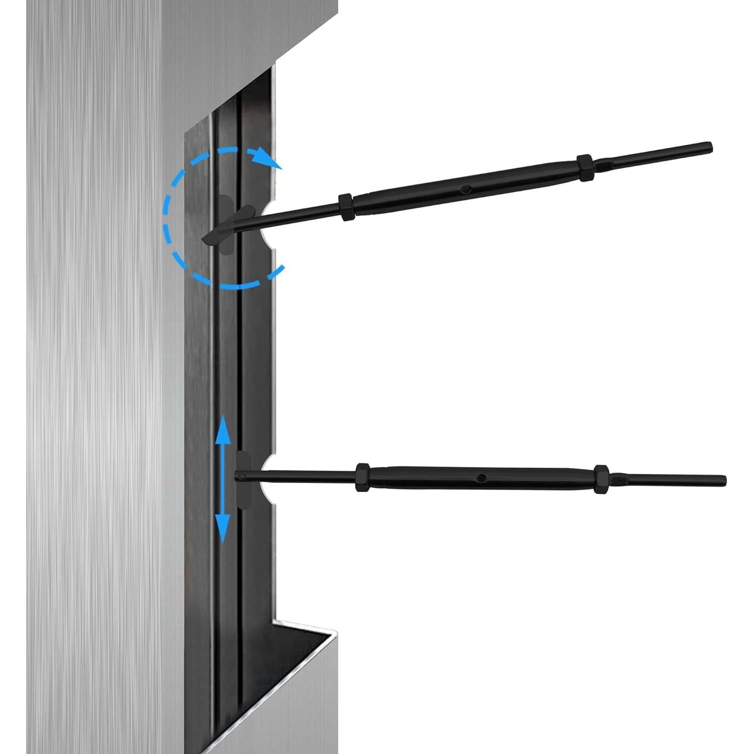 Kit de Barandilla de Cable Helffer 20 Pares Negro 1/8" (3.18 mm)