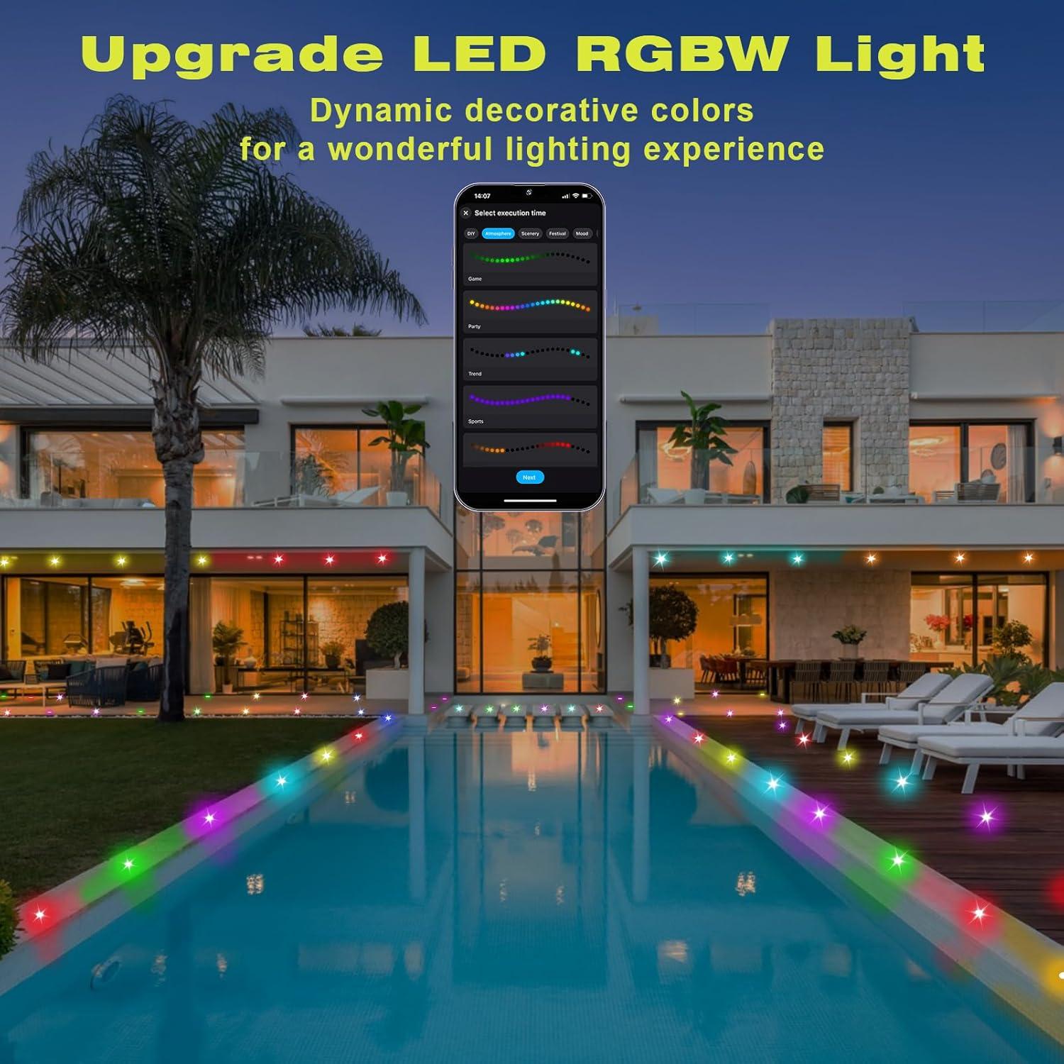 Kit de luces LED FVTLED 20 paquetes RGBW+IC IP67 para escalera