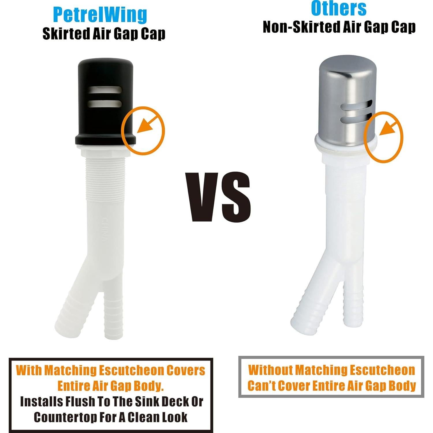 Kit de Tapa de Espacio de Aire PetrelWing Negro Mate 23.2 cm