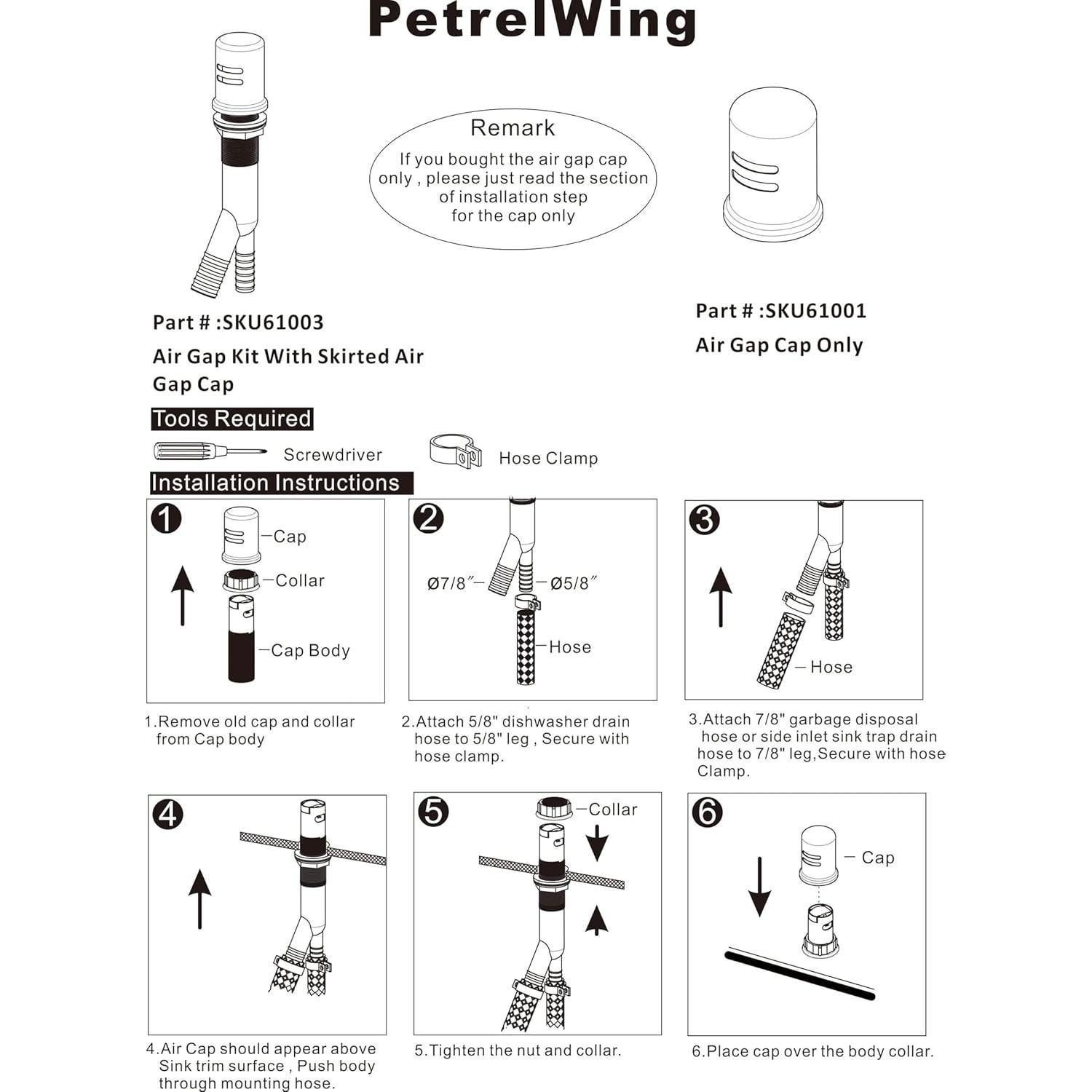 Kit de Tapa de Espacio de Aire PetrelWing Negro Mate 23.2 cm