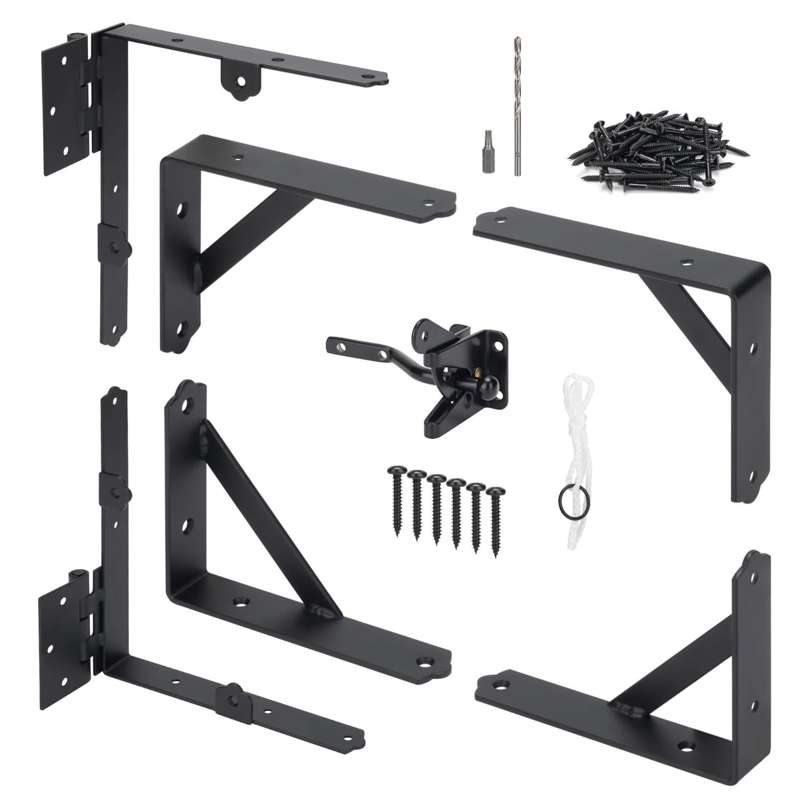 Soporte de esquina para puerta SANKINS - Hierro negro, 2.34 kg