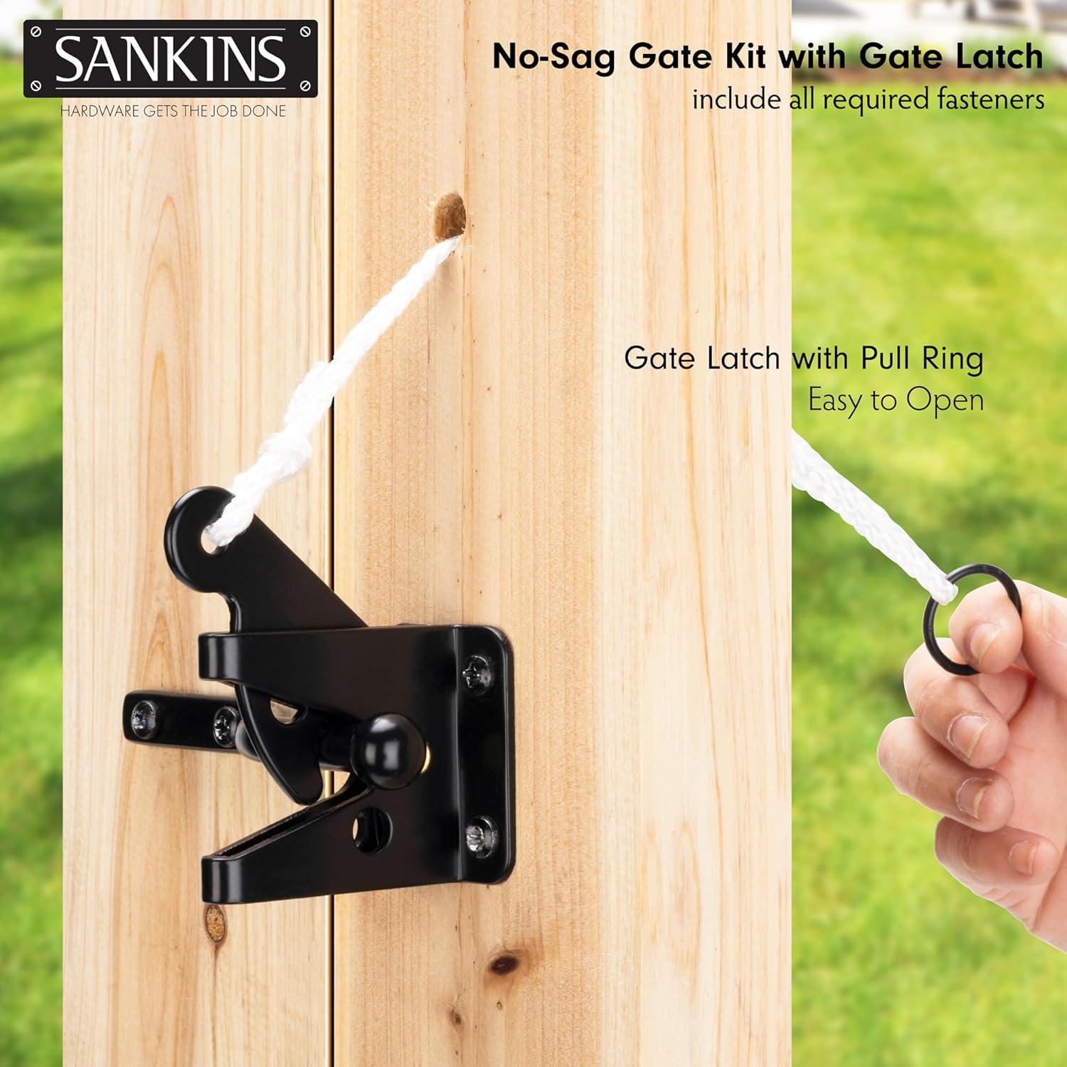 Soporte de esquina para puerta SANKINS - Hierro negro, 2.34 kg