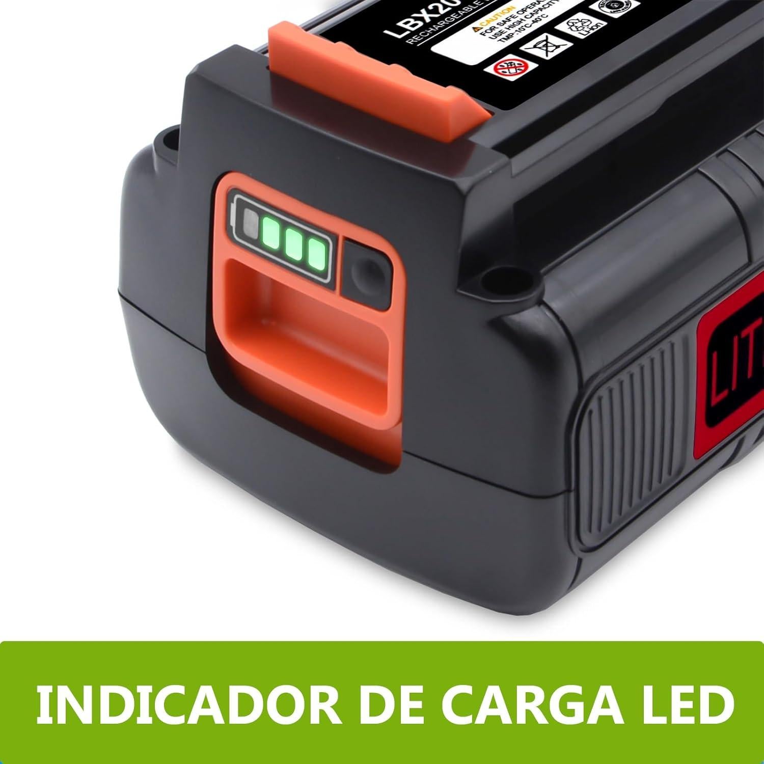 Batería de Reemplazo 40V 2000mAh Black and Decker LBX2040