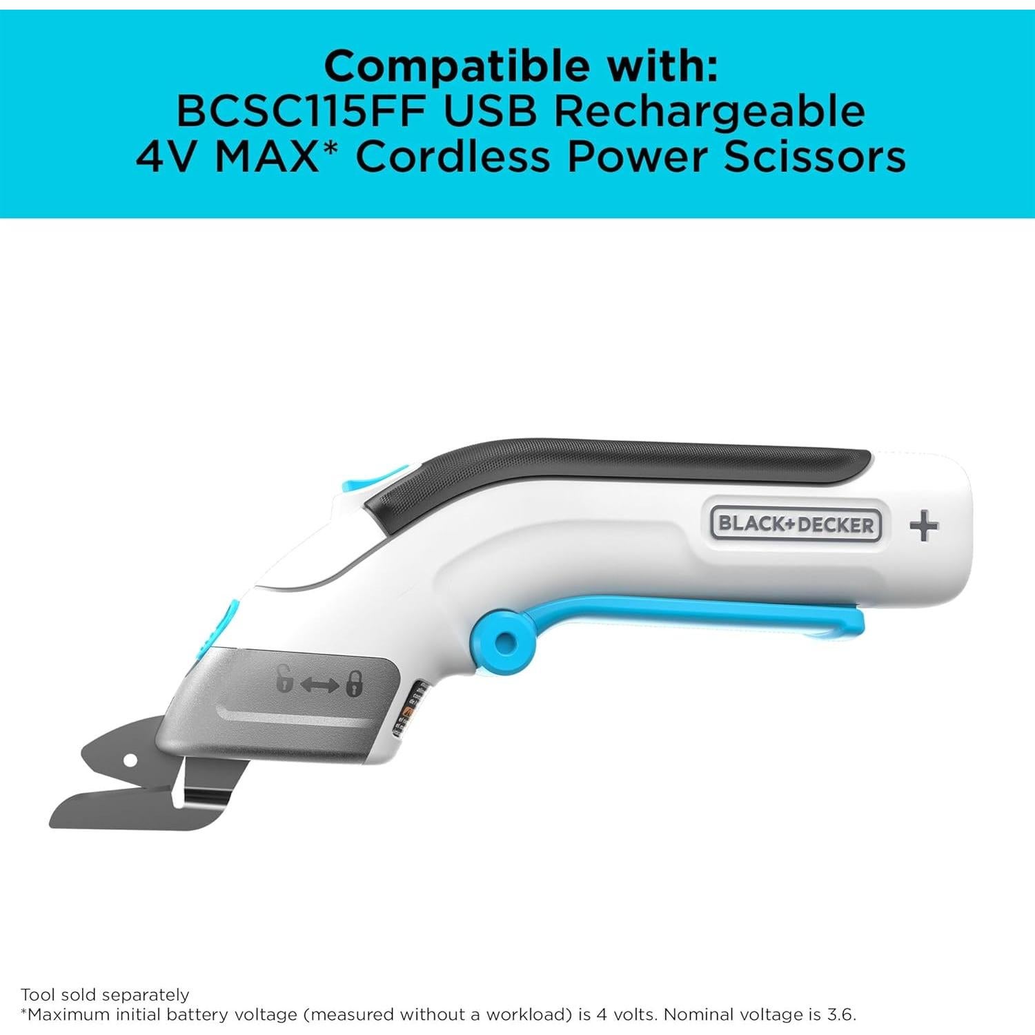 Tijeras eléctricas sin cable Black+Decker 4V Max, recargables USB