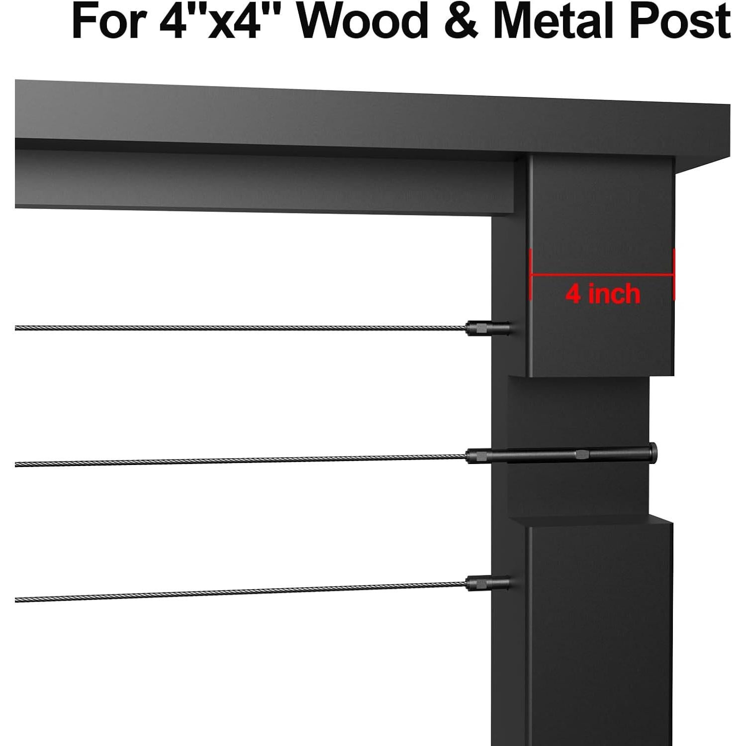 Kit de Barandilla de Cable Sin Swageless BLIKA 20 Paquetes Negro