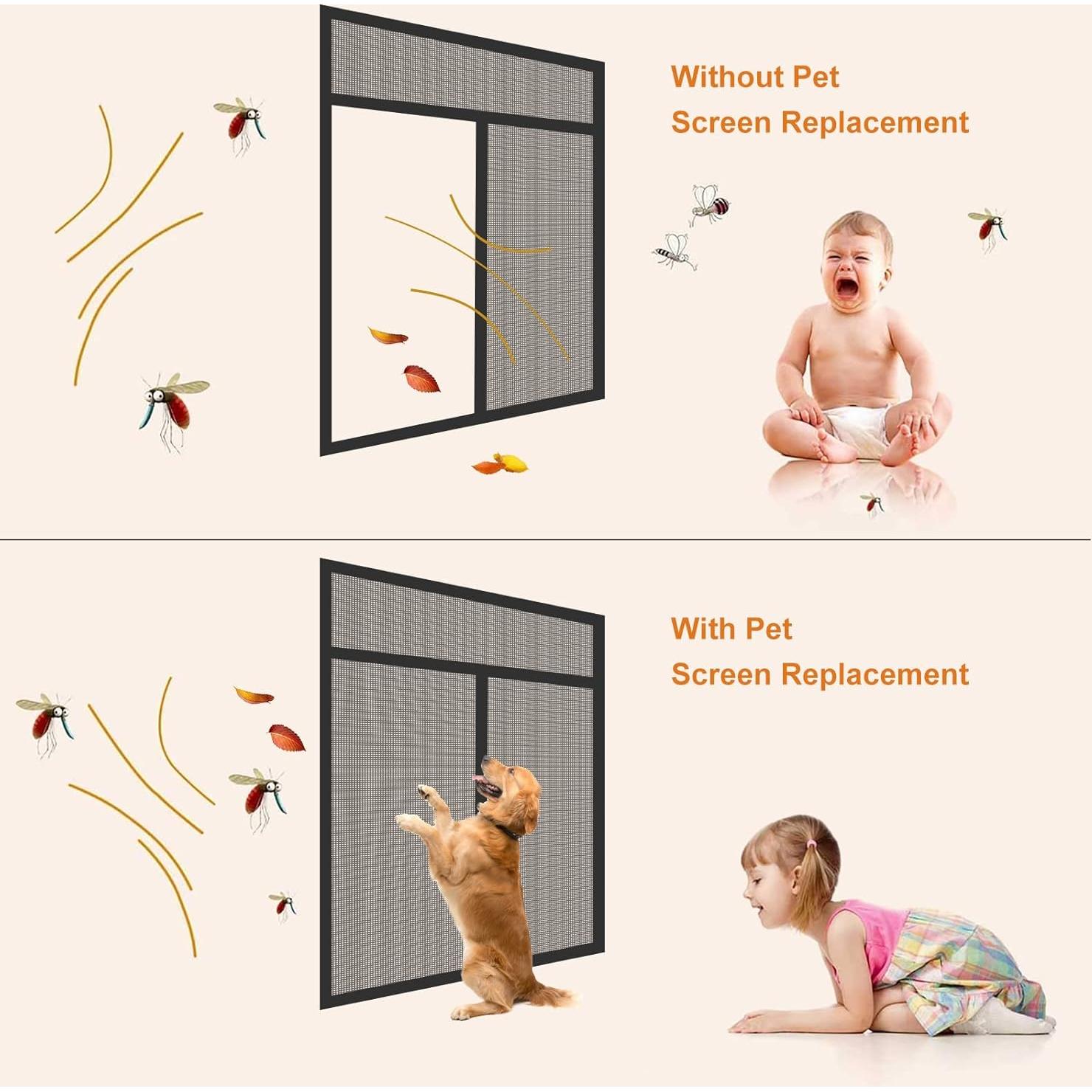 Malla de Reemplazo para Ventanas MAGZO 88.9x218.4 cm a Prueba de Mascotas