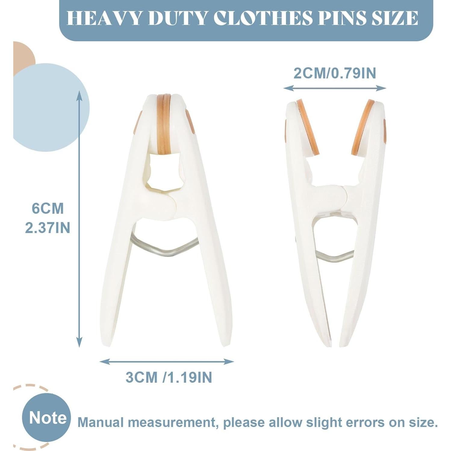 Paquete de 24 Pinzas de Plástico CAETOUNG 6 cm Alta Resistencia