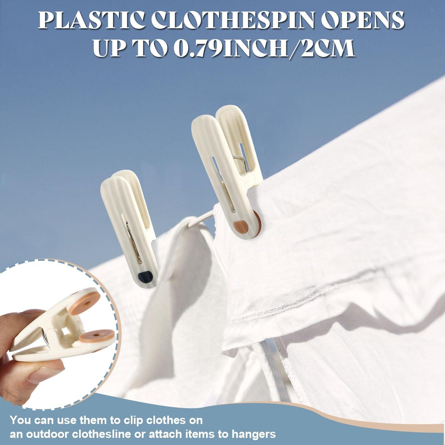 Paquete de 24 Pinzas de Plástico CAETOUNG 6 cm Alta Resistencia