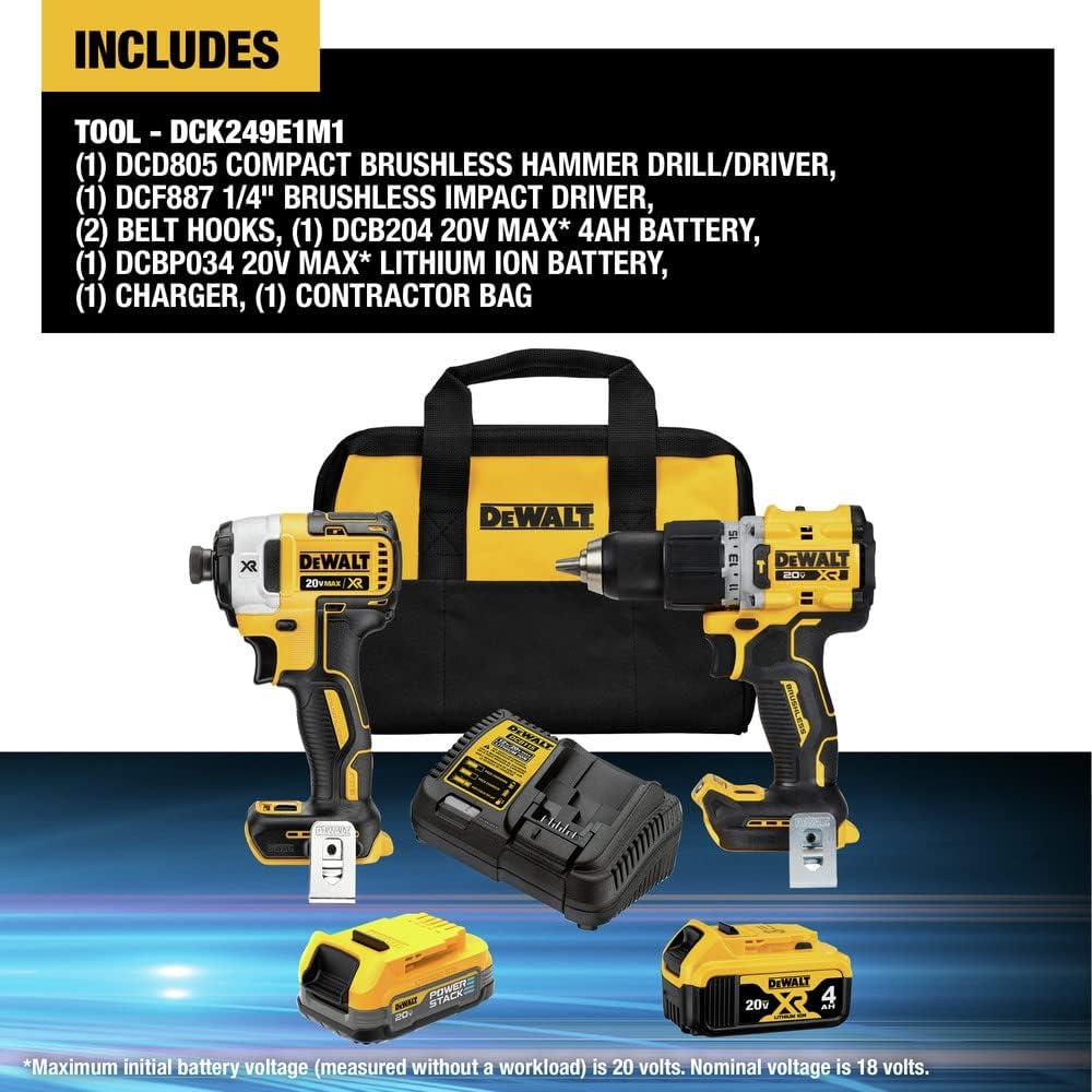 Kit Taladro Percusión y Destornillador DEWALT 20V MAX XR