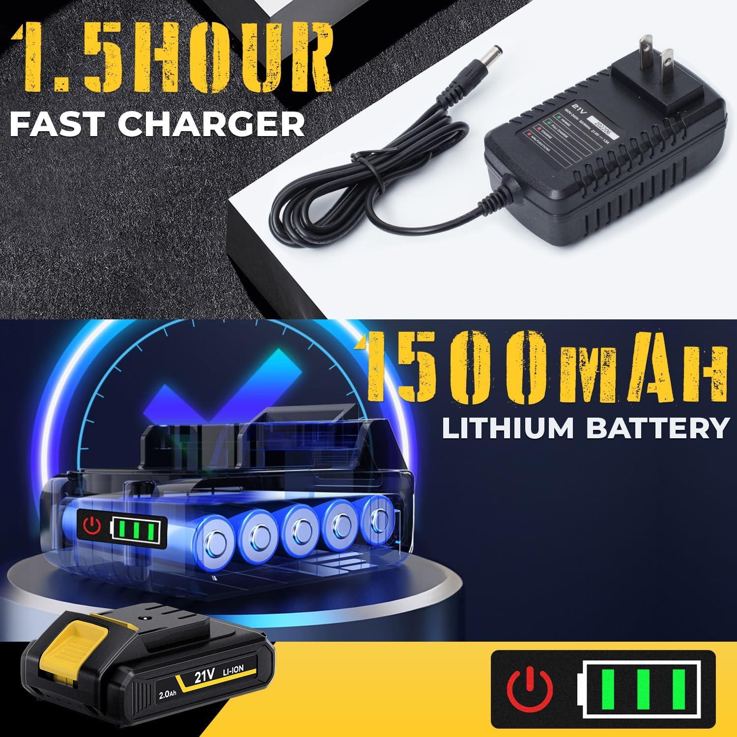 Taladro Eléctrico Inalámbrico SIDSYS 21V con Luz LED y 2 Velocidades