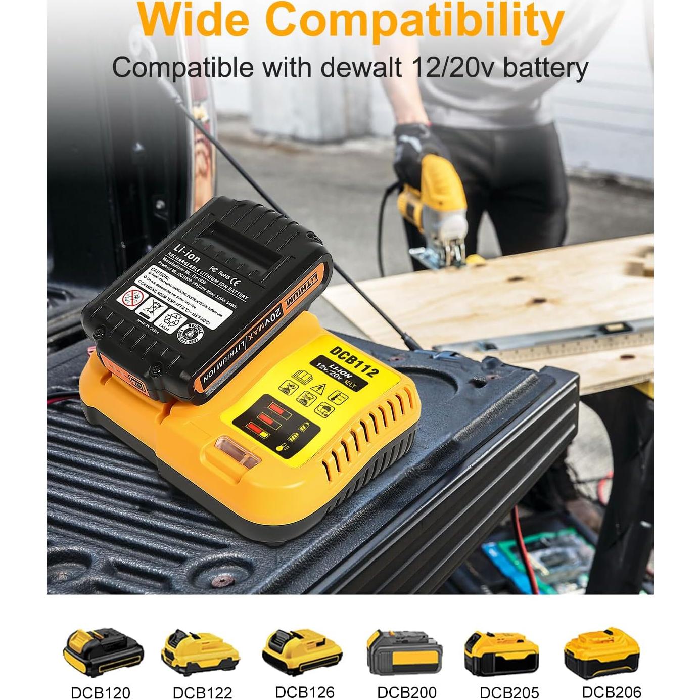 Pack 2 Baterías 20V 3.0Ah Dewalt + Cargador DCB112