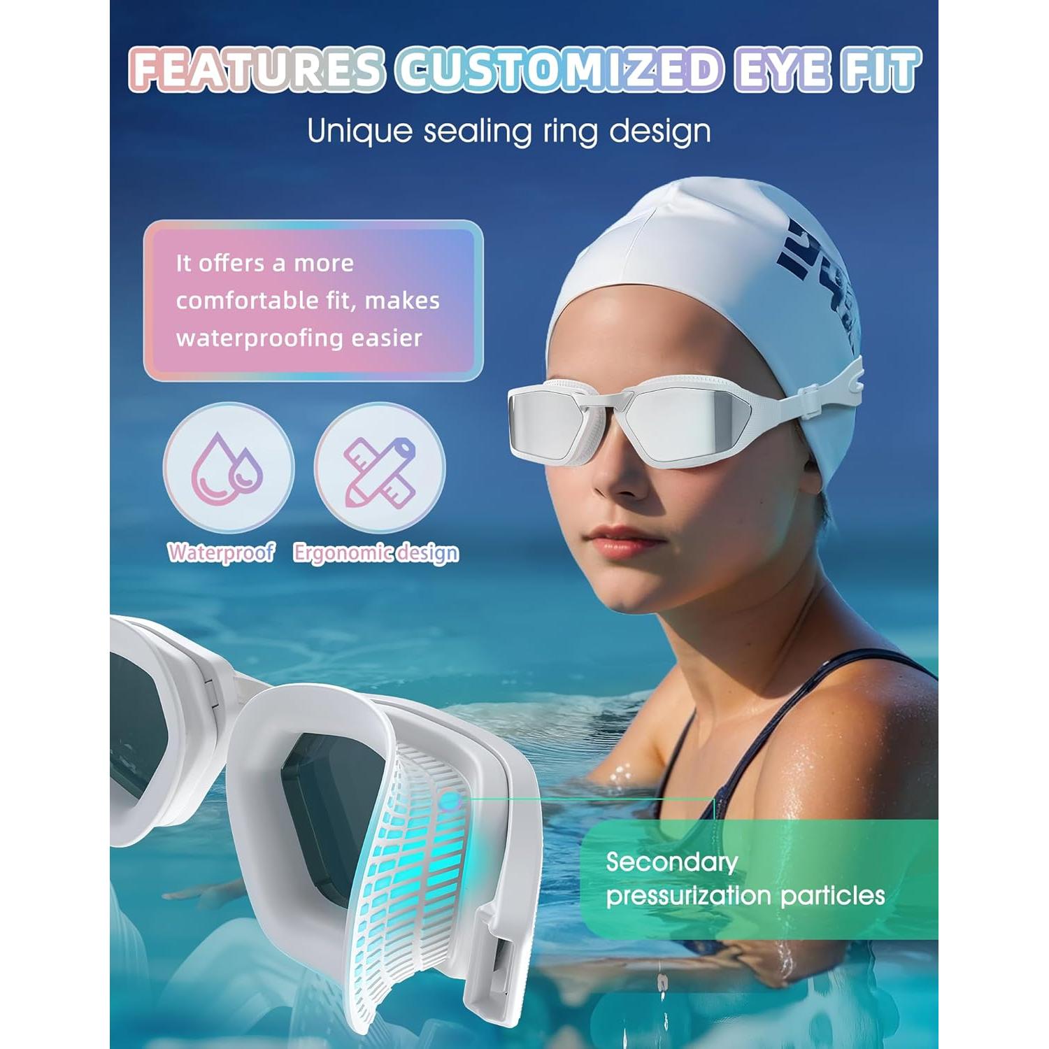 Gafas de Natación Greatever Unisex UV400 Antivaho HD
