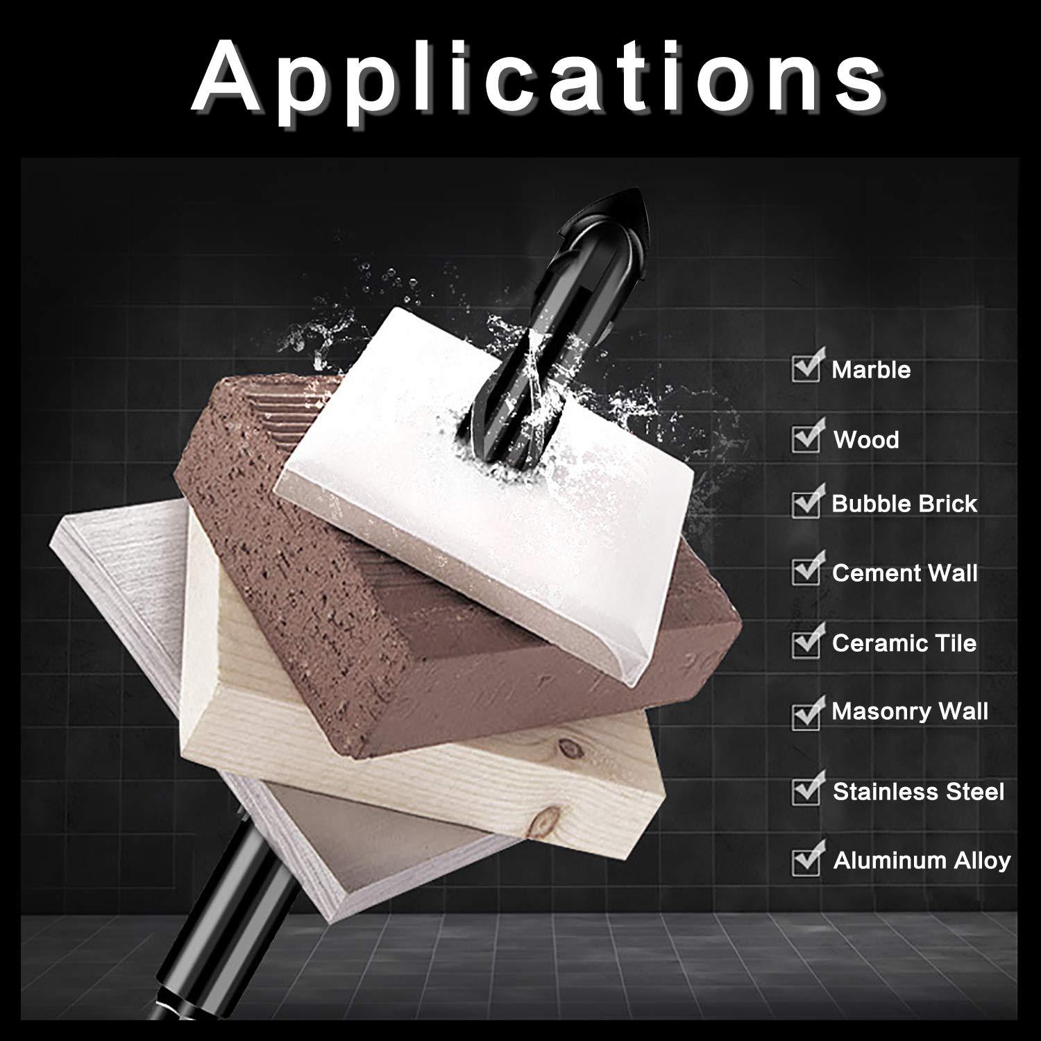 Juego de Brocas de Mampostería 10 Piezas DKIBBITH 3.2 a 12.7 mm