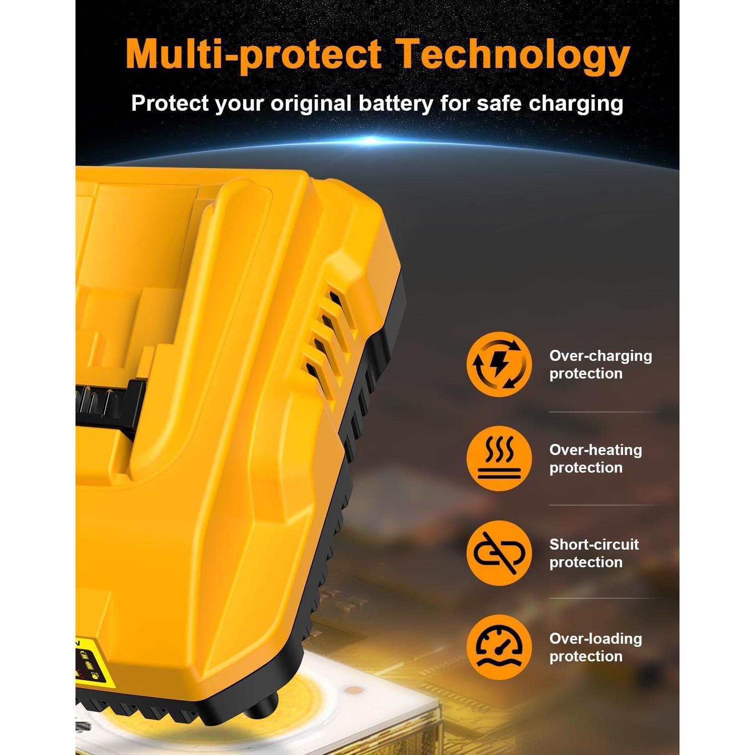 Cargador de Batería DCB112 COOMYXIN 20V MAX Amarillo