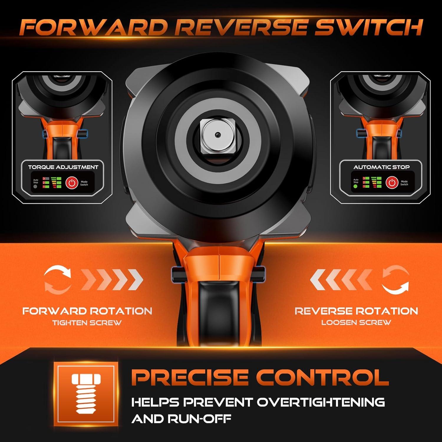 Llave de impacto inalámbrica Decerk 21V 900Nm 4.0Ah