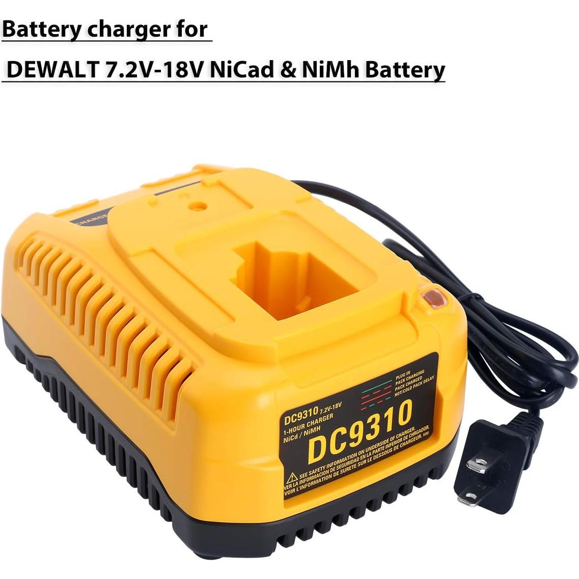 Cargador Rápido Qbmel DC9310 para Baterías DEWALT 7.2V-18V