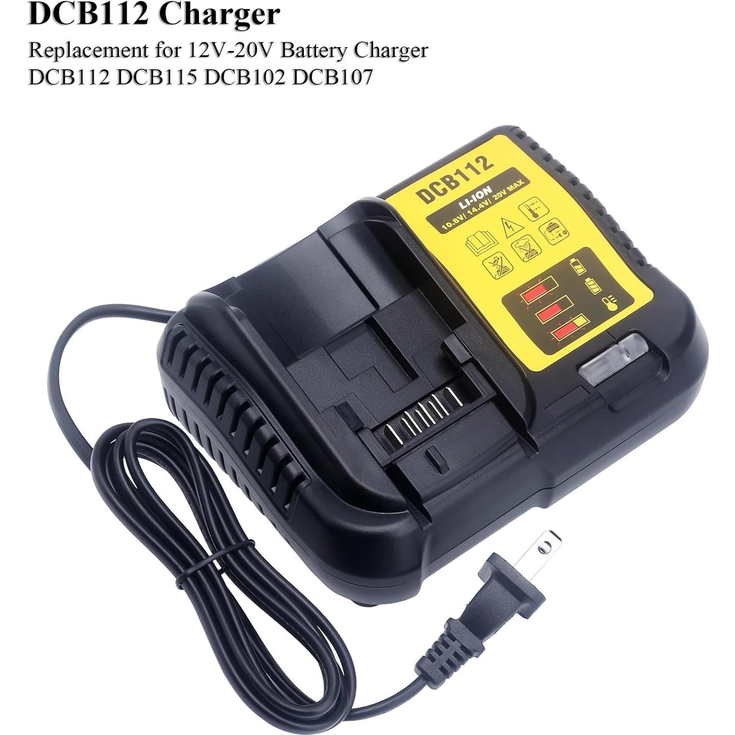 Cargador Rápido DCB112 DeWalt 12V-20V Li-ion 3A