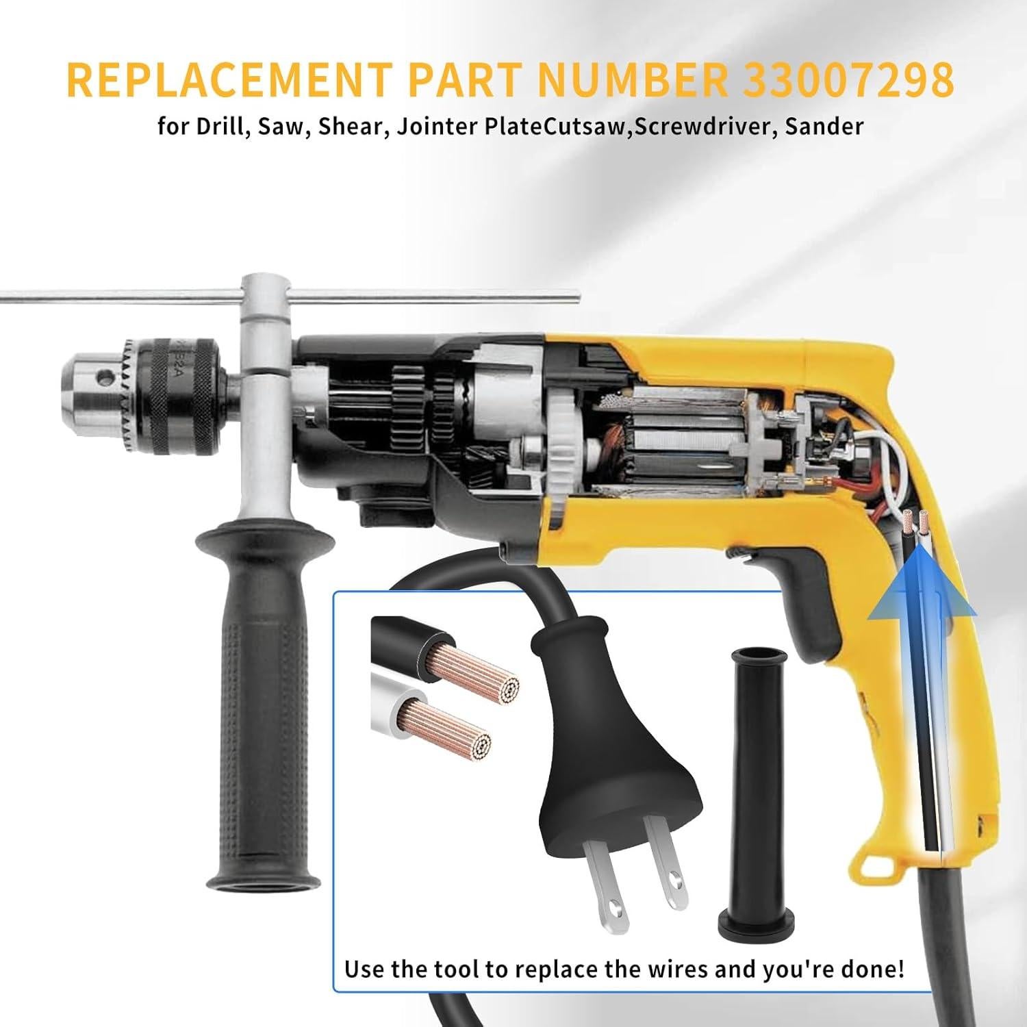 Cable de Alimentación 3.05m 18 Ga para DeWalt DW100 DW101