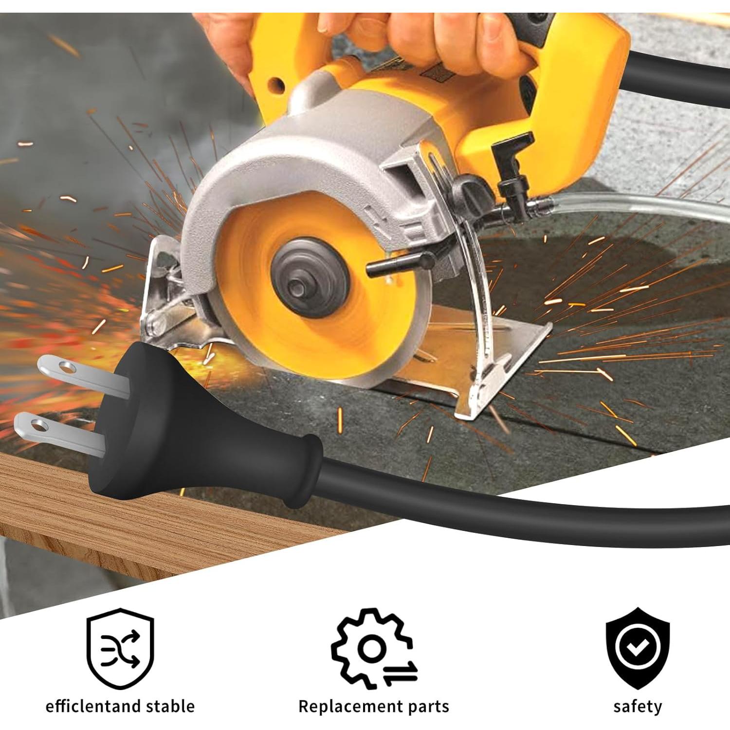 Cable de Alimentación 3.05m 18 Ga para DeWalt DW100 DW101