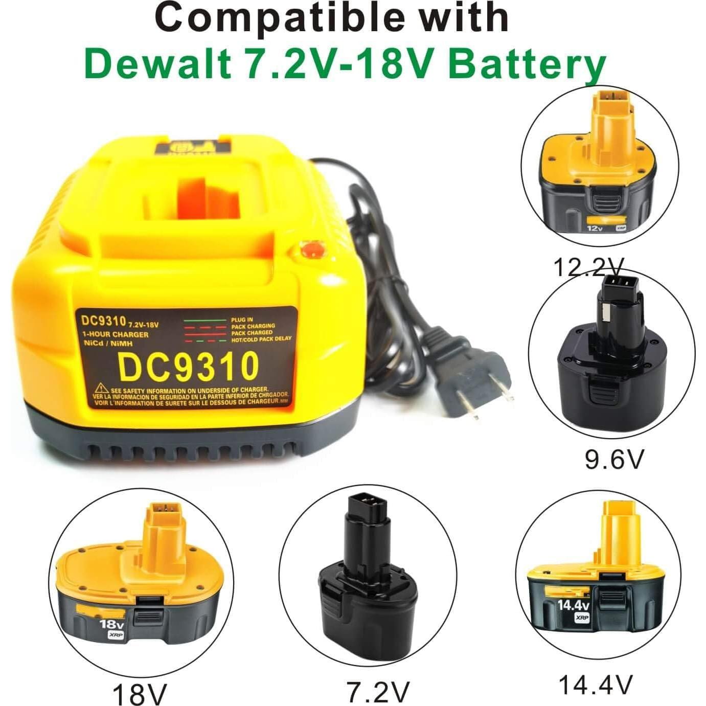 Cargador de Batería ANOITD 18V Dewalt DC9310 NiCad NiMh