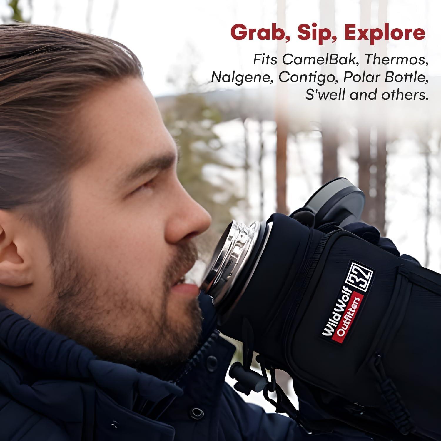 Soporte para Botellas de Agua Wild Wolf Outfitters 32 oz Negro