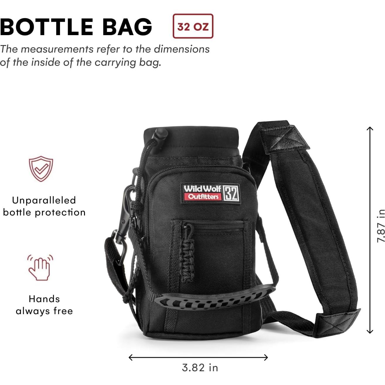 Soporte para Botellas de Agua Wild Wolf Outfitters 32 oz Negro