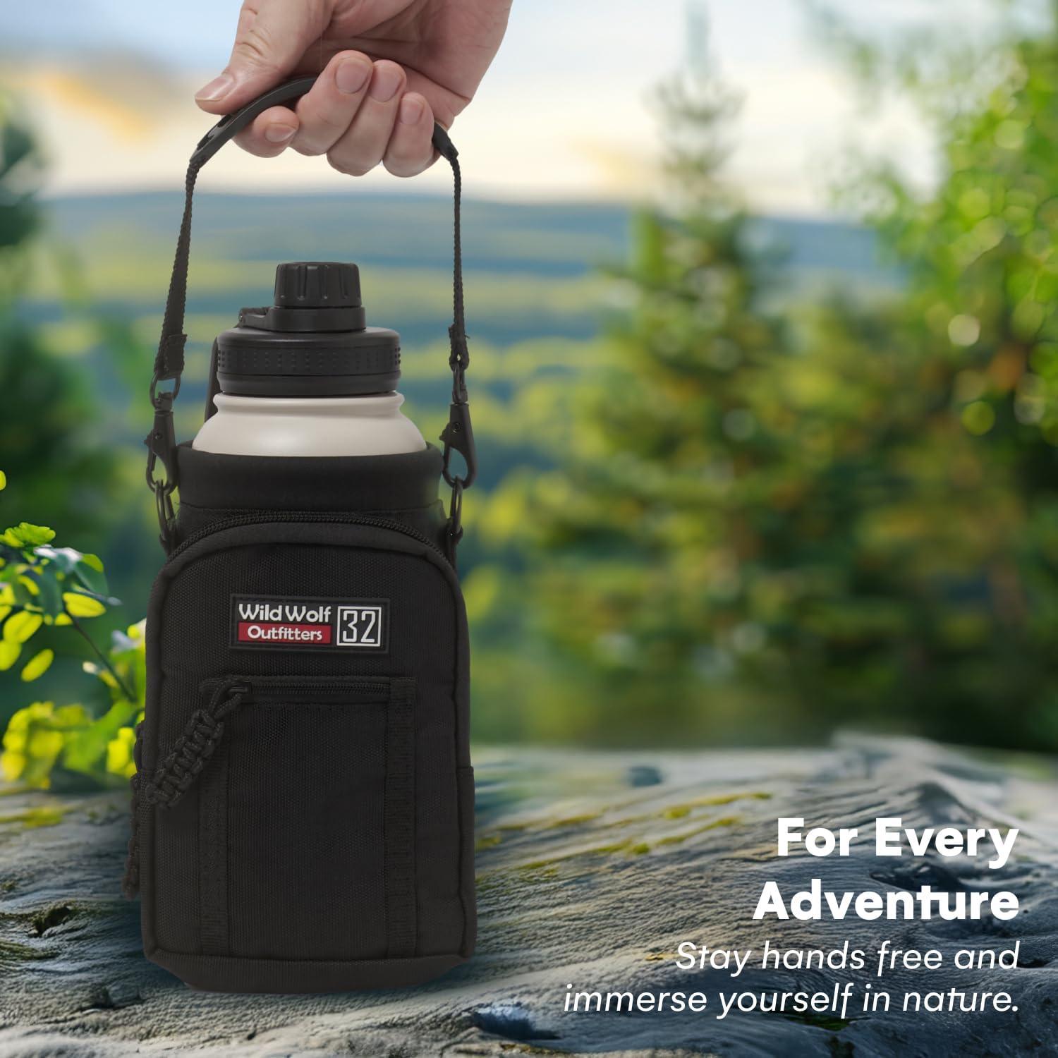 Soporte para Botellas de Agua Wild Wolf Outfitters 32 oz Negro
