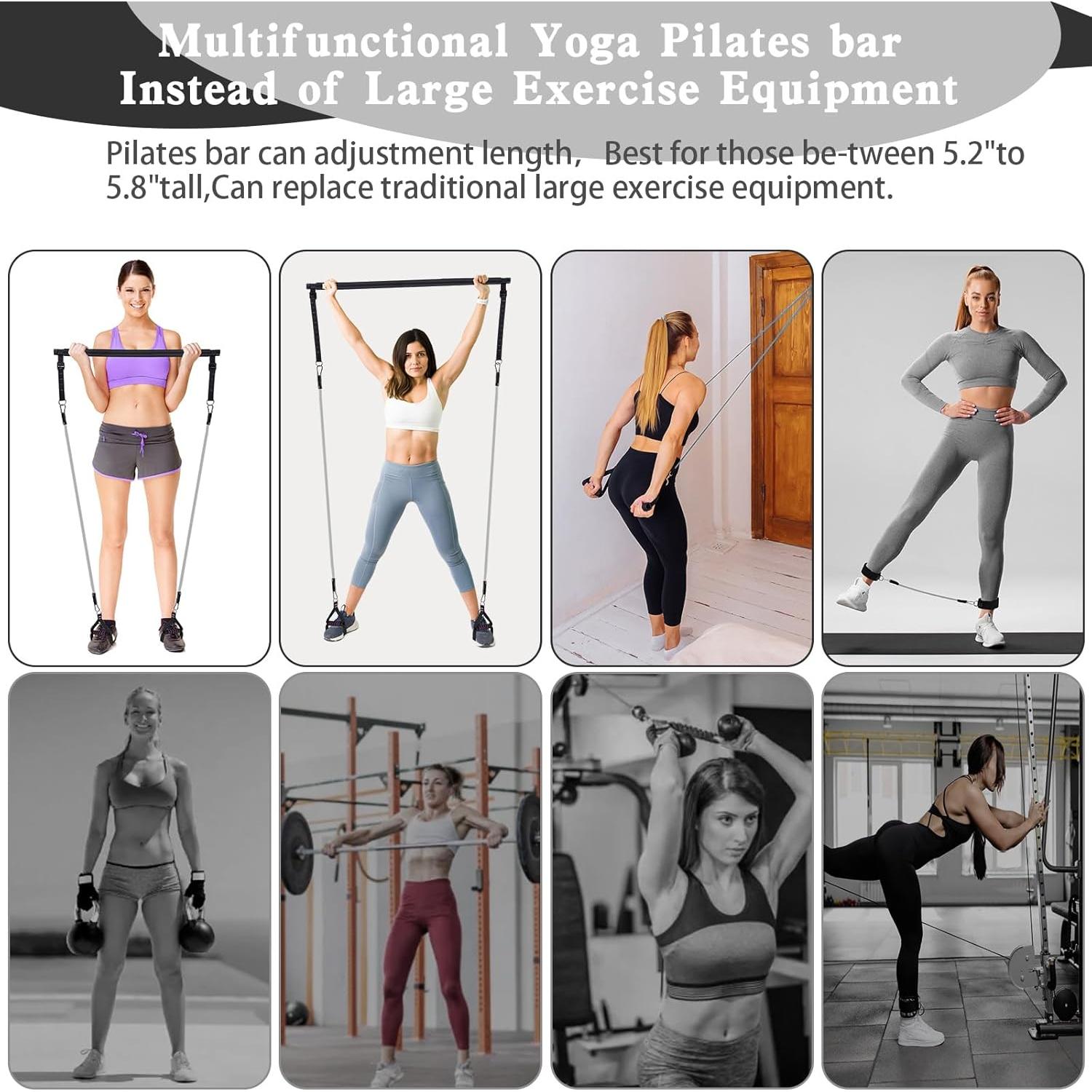 Kit de barra de pilates Bbtops con bandas de resistencia 6 en 1