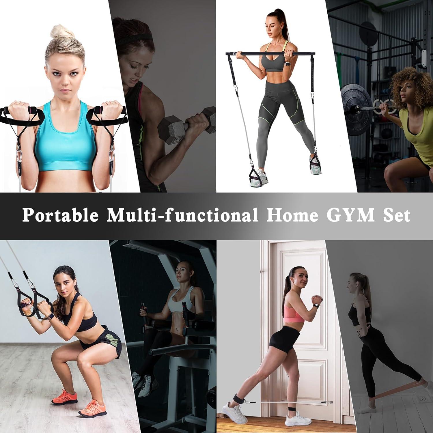 Kit de barra de pilates Bbtops con bandas de resistencia 6 en 1