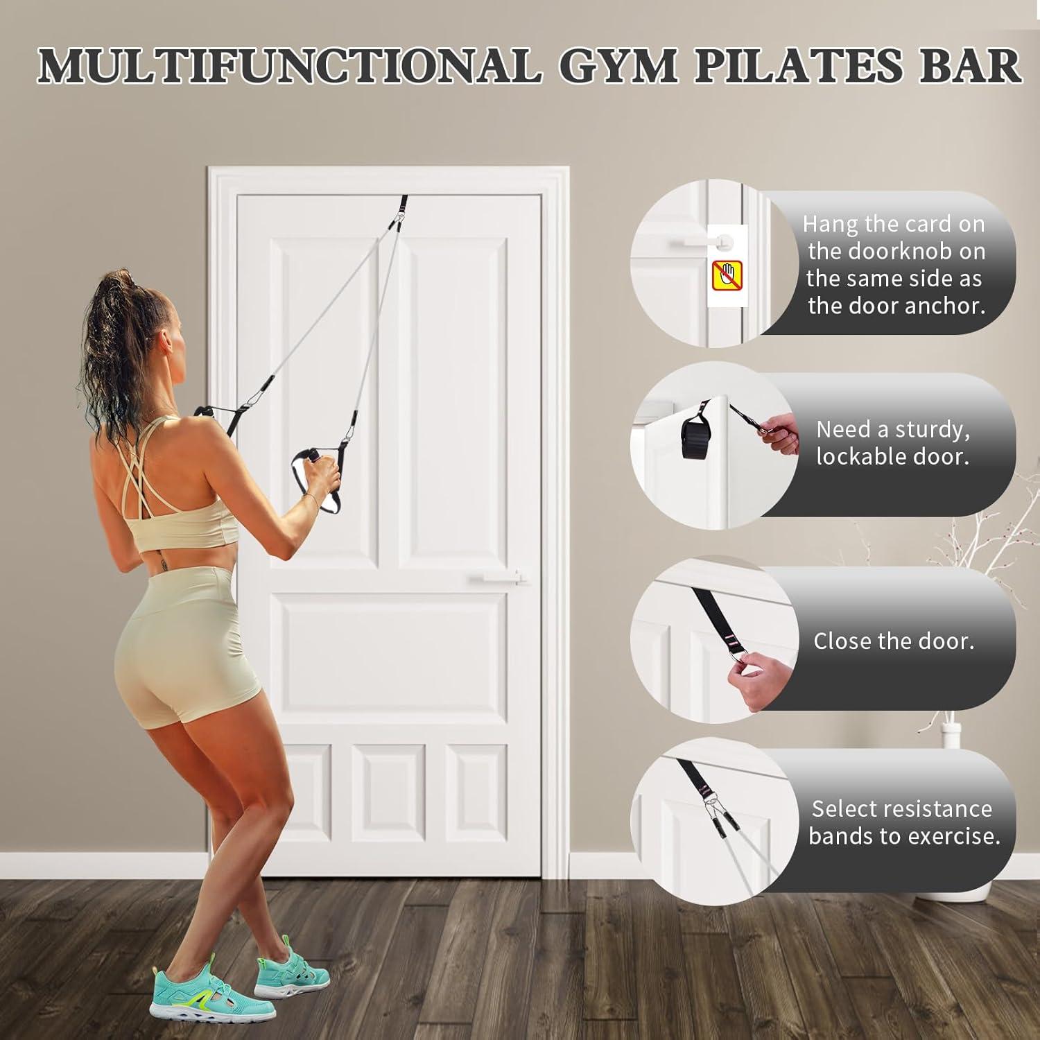 Kit de barra de pilates Bbtops con bandas de resistencia 6 en 1