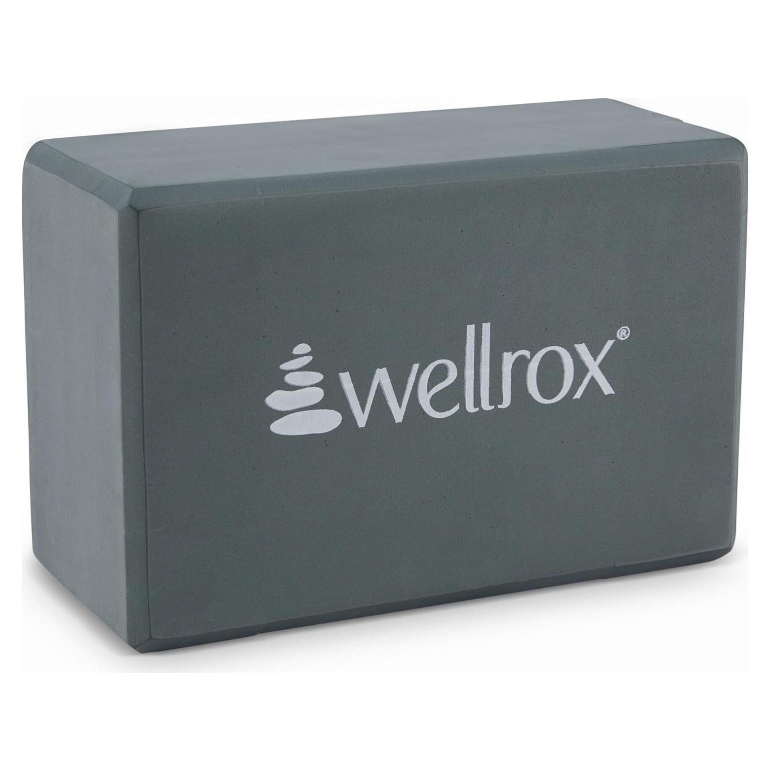 Bloque de Yoga Antideslizante Wellrox EVA 10.16x15.24x22.86cm Gris