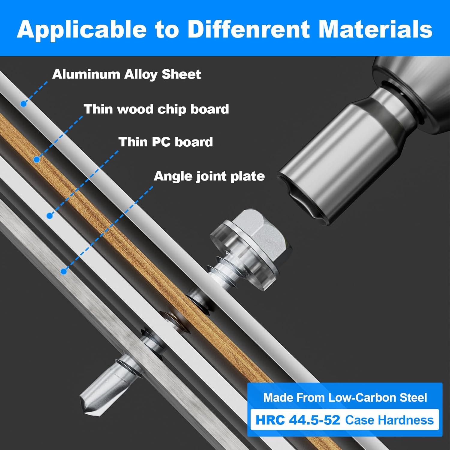 Kit de Tornillos Autoperforantes FMhotu 300 Pcs para Metal