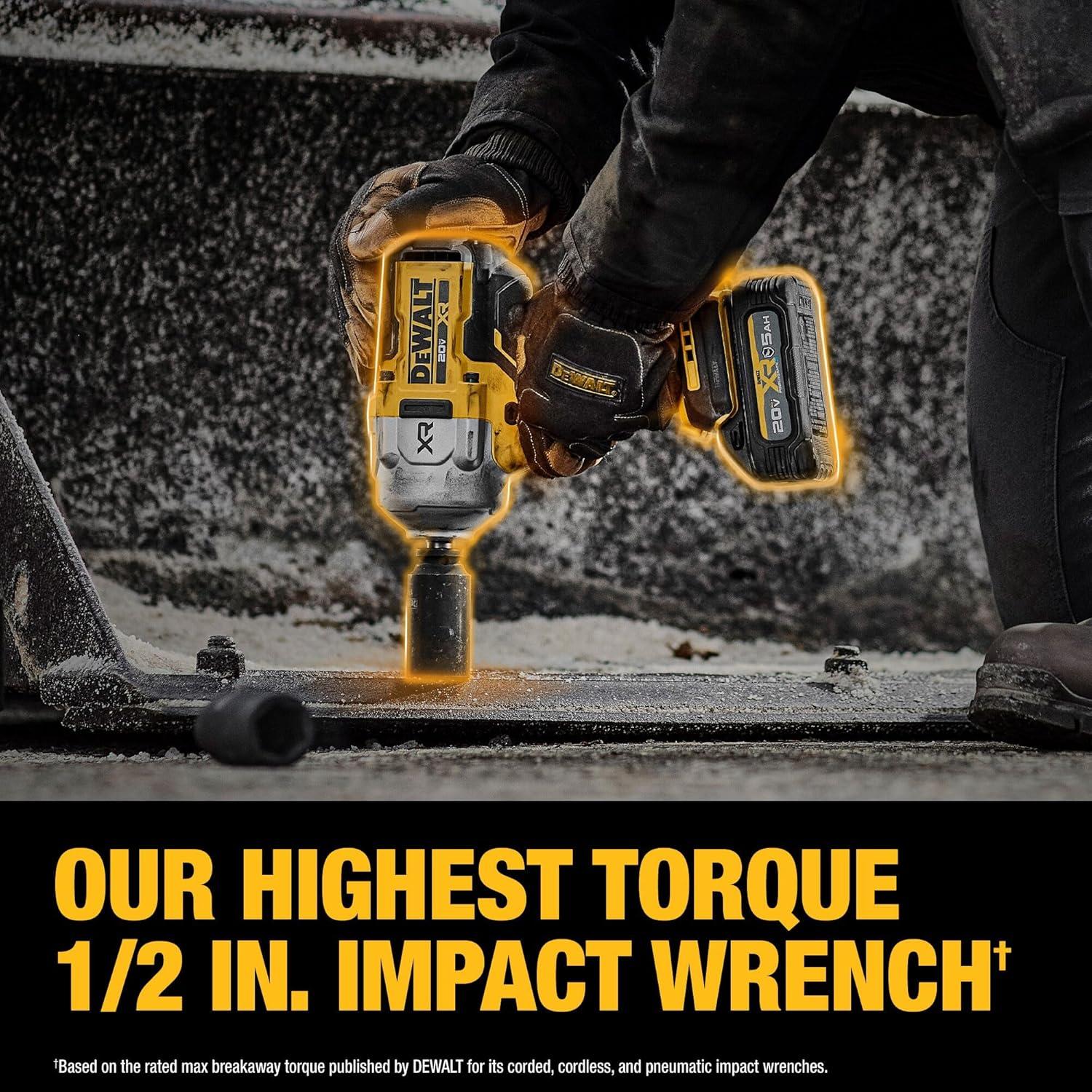 Llave de Impacto Inalámbrica DEWALT 20V MAX 1/2" Alto Par DCF961GH1