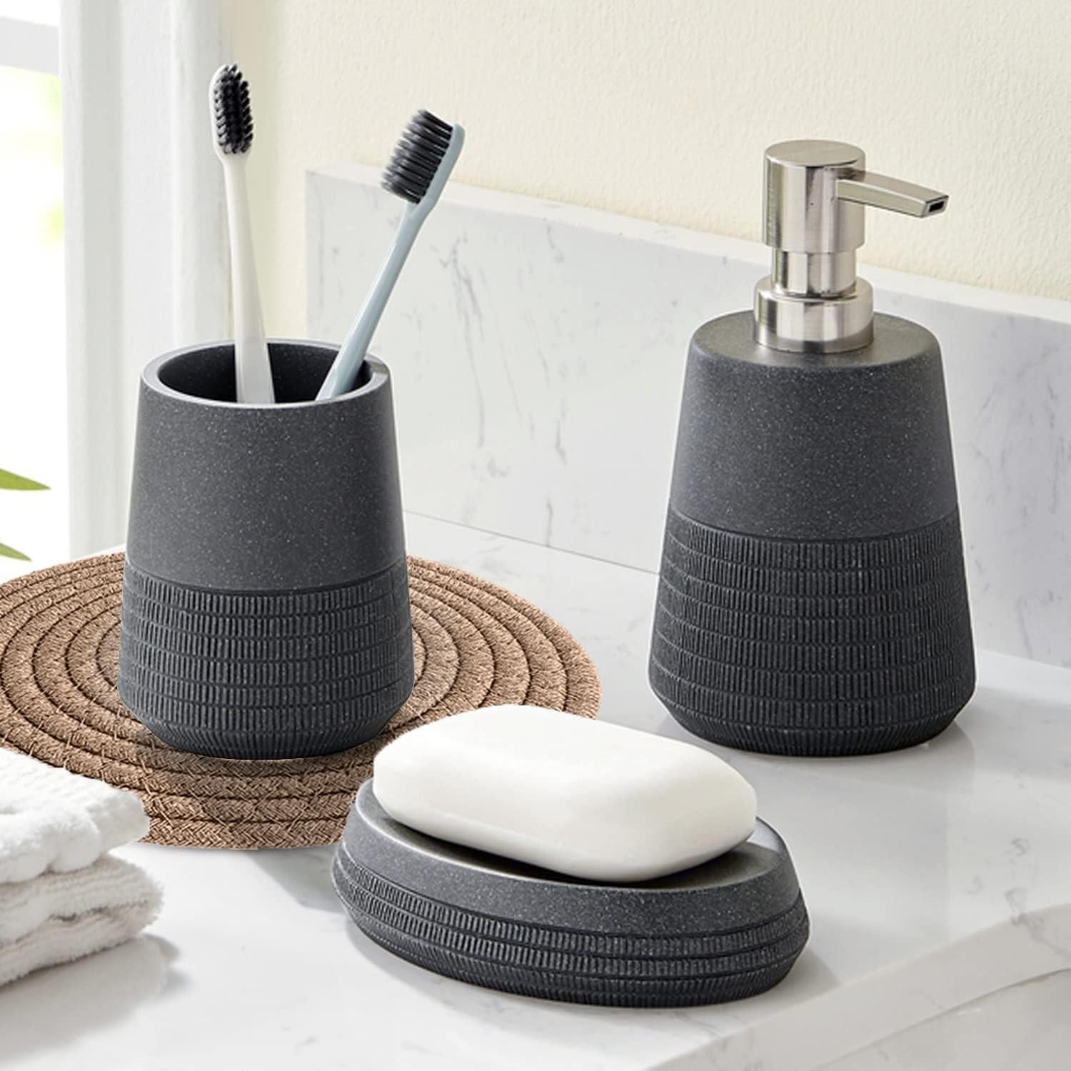 Set de 3 Trivetes Redondos Avalon Kitchen de Algodón Marrón