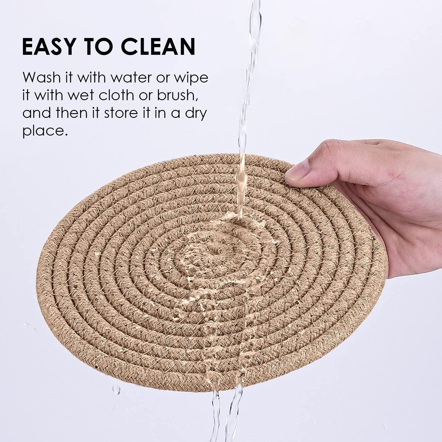 Set de 3 Trivetes Redondos Avalon Kitchen de Algodón Marrón